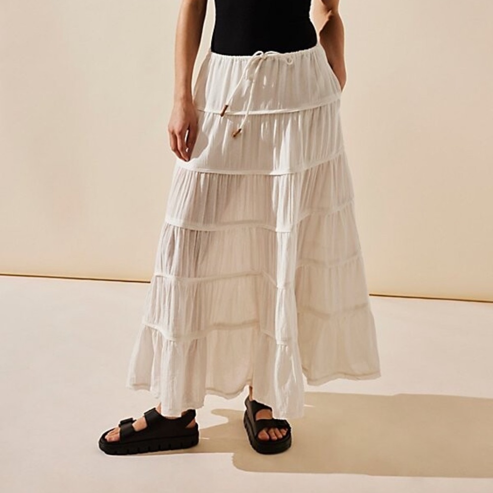 FREE PEOPLE Simply Smitten Cotton Maxi Skirt